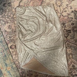 Metallic midi skirt